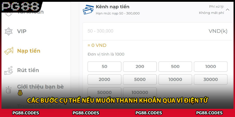 Các bước cụ thể nếu muốn thanh khoản qua ví điện tử