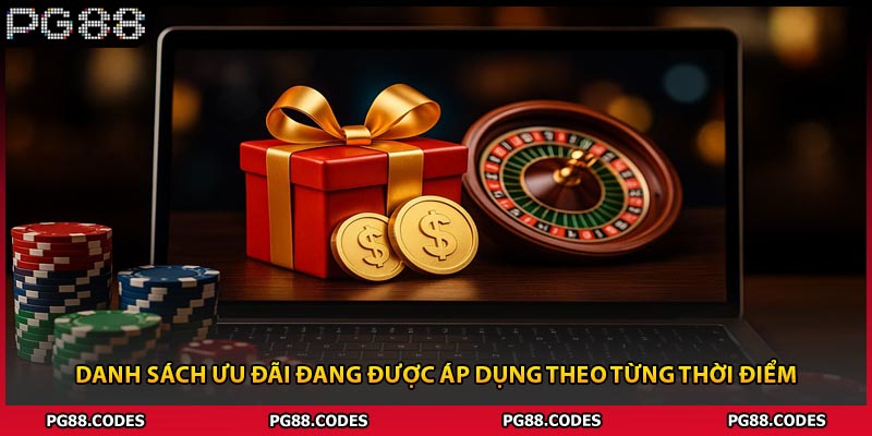 Danh sách ưu đãi đang được áp dụng theo từng thời điểm